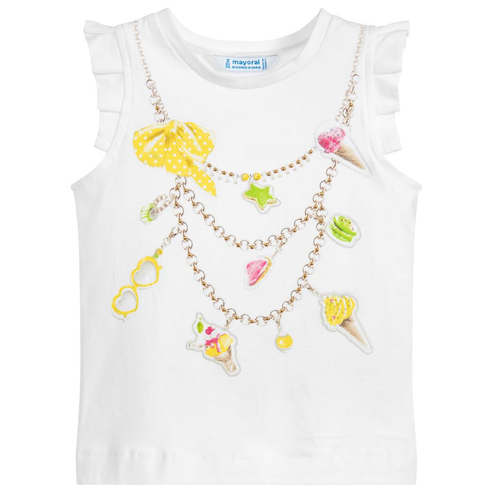Ice-Cream Print "Necklace" Tank Top