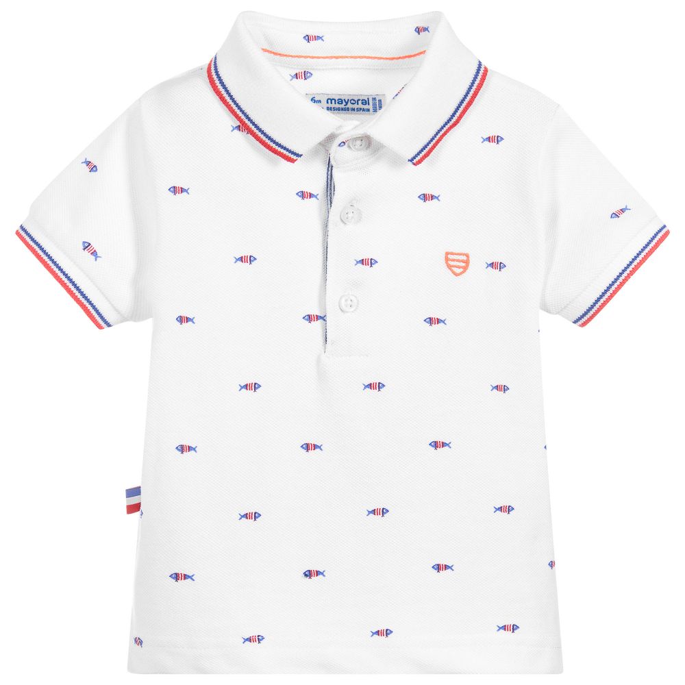 Fish Print Polo Shirt