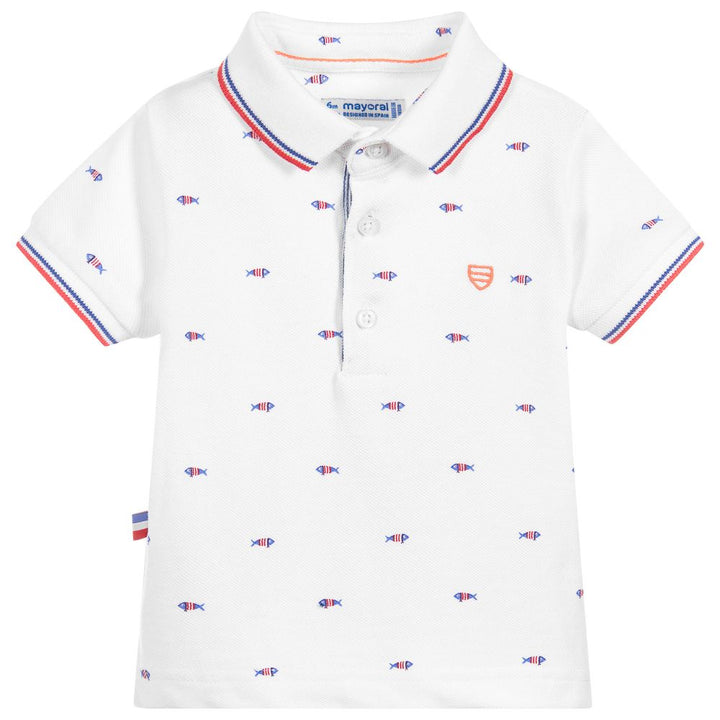 Fish Print Polo Shirt