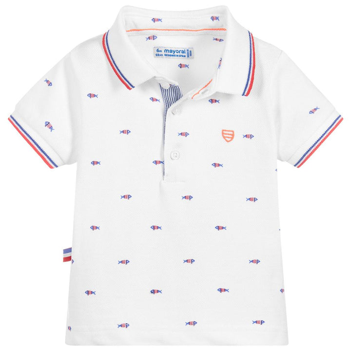 Fish Print Polo Shirt