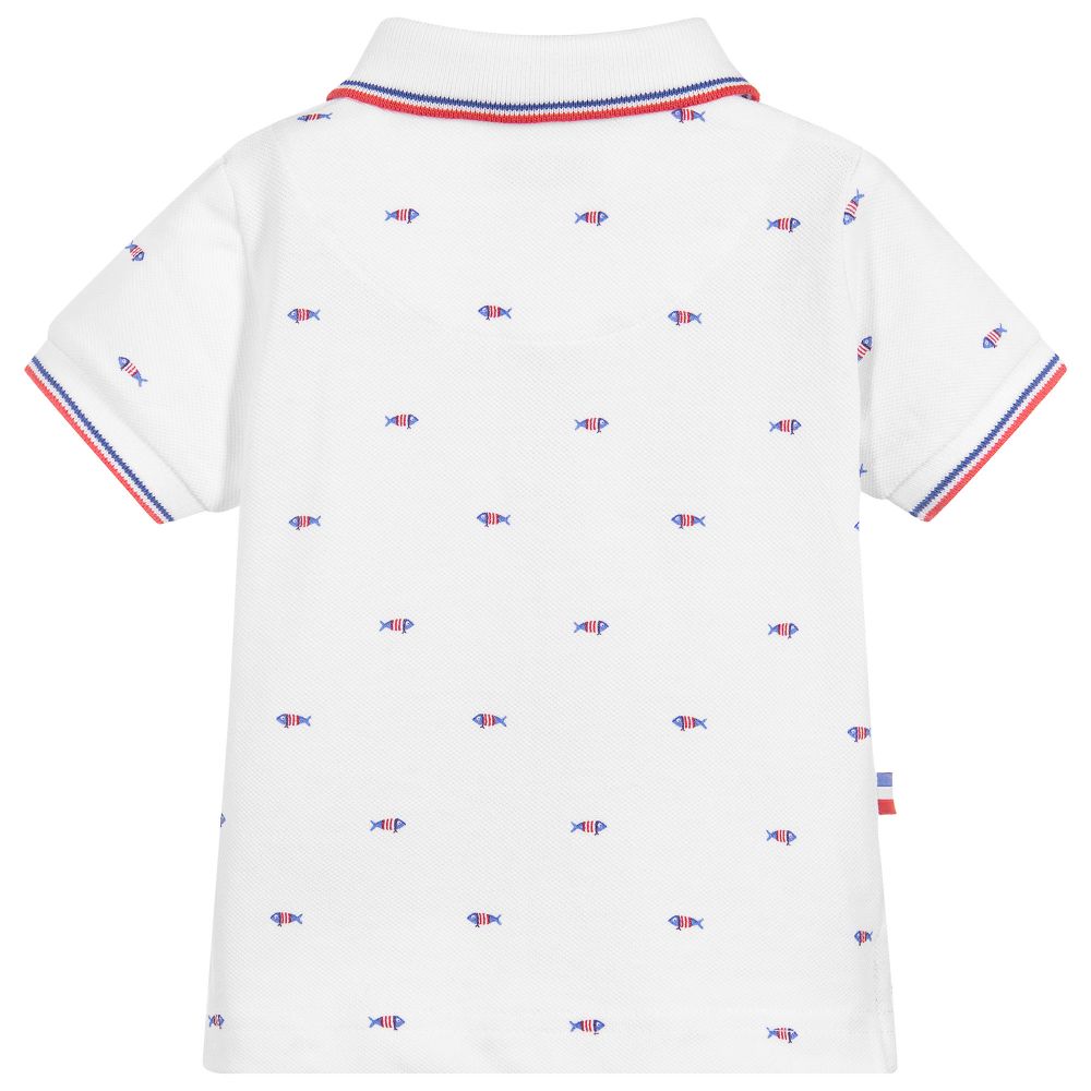 Fish Print Polo Shirt
