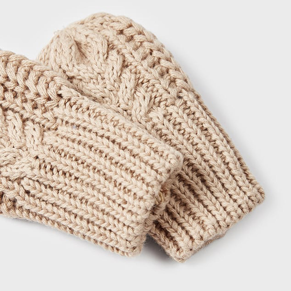 Beige Ecofriends Hat & Mittens Set