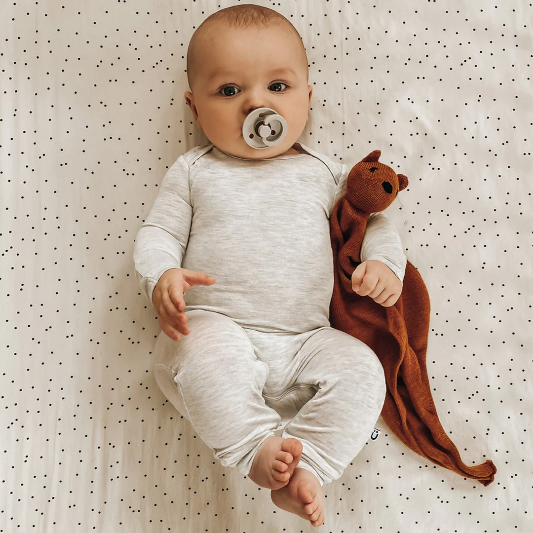 Heather Grey Convertible Romper Footie Pajama