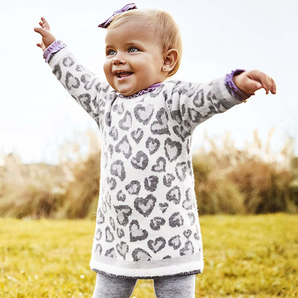 Natural Cheetah Print Knit Dress