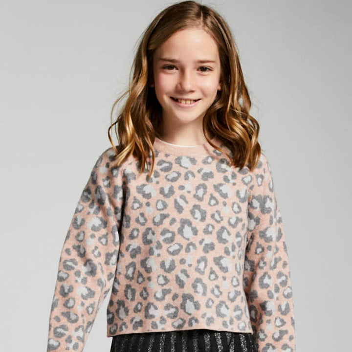 Pink & Grey Leopard Sweater