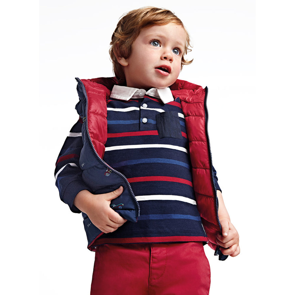 Navy Cars Reversible Quilted Vest