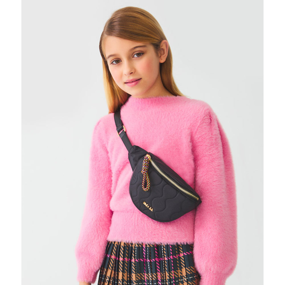 Charcoal Satin Fanny Pack