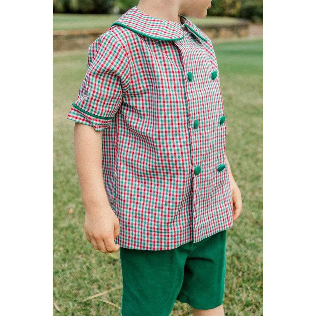 Kelly Corduroy & Douglas Plaid Dressy Short Set