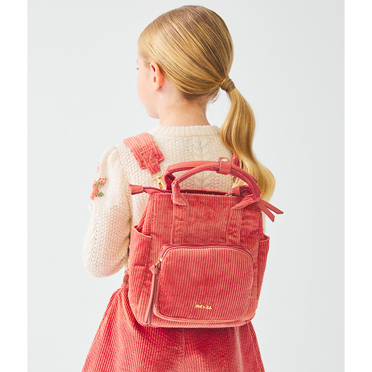Brick Red Corduroy Backpack