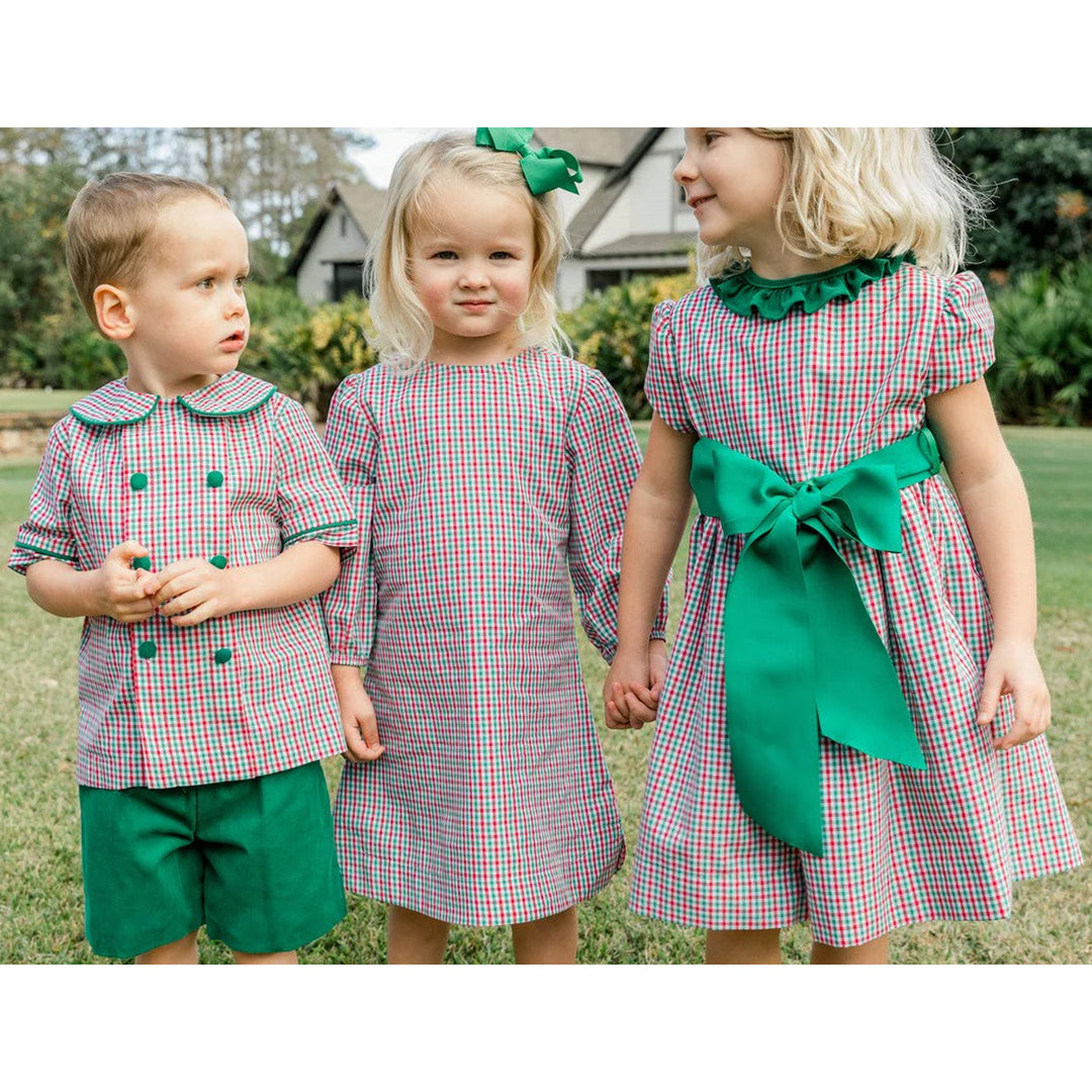 Kelly Corduroy & Douglas Plaid Dressy Short Set