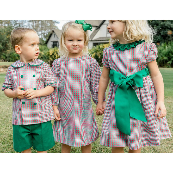 Kelly Corduroy & Douglas Plaid Dressy Short Set