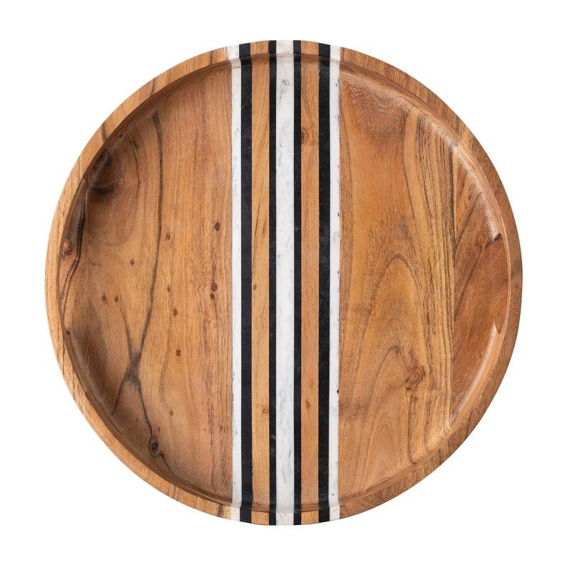 Stonewood Stripe 14" Round Tray
