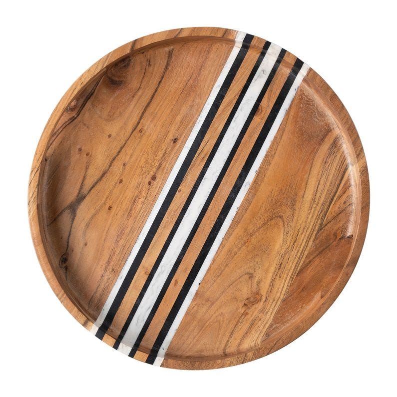 Stonewood Stripe 14" Round Tray