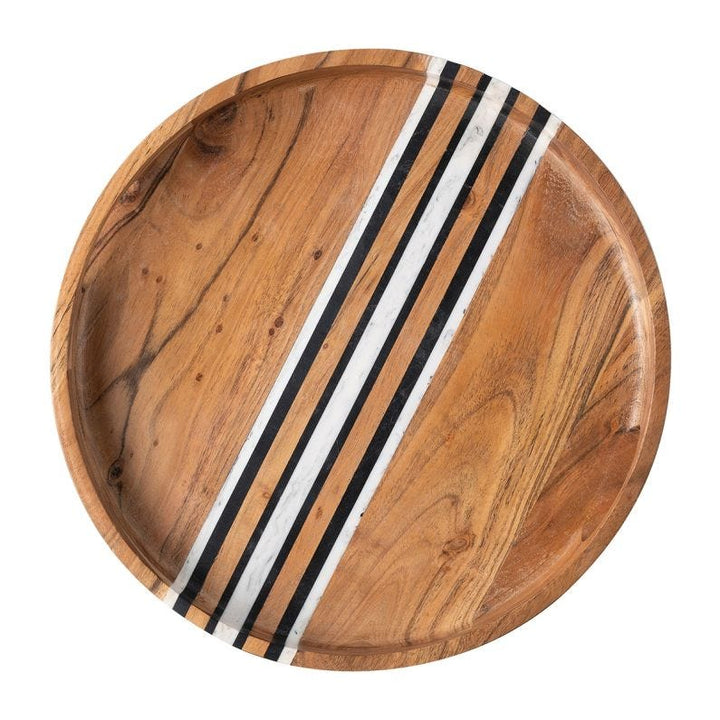 Stonewood Stripe 14" Round Tray