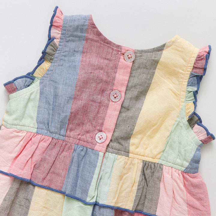 Multi Wide Stripe Baby Girls Heidi Bubble