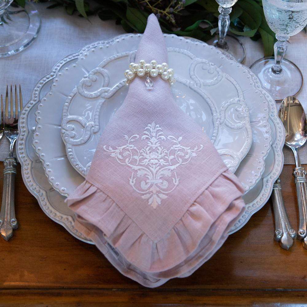 Dusty Pink Victorian Ruffle Napkin 