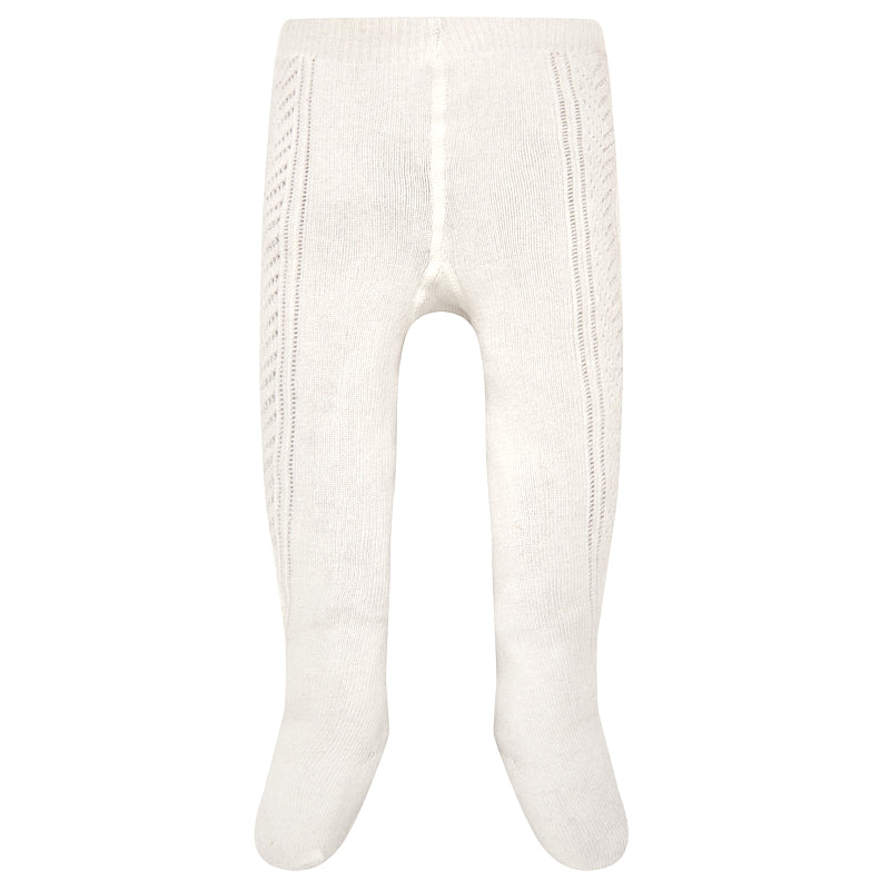 Natural Sweater Knit Ruffled Tights