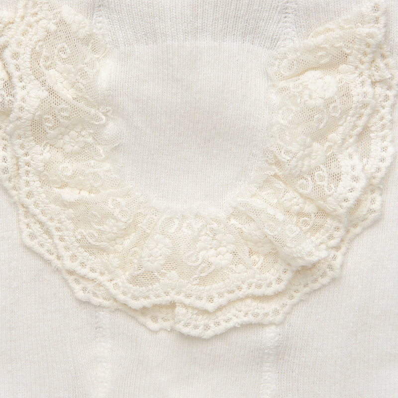 Natural Sweater Knit Ruffled Tights