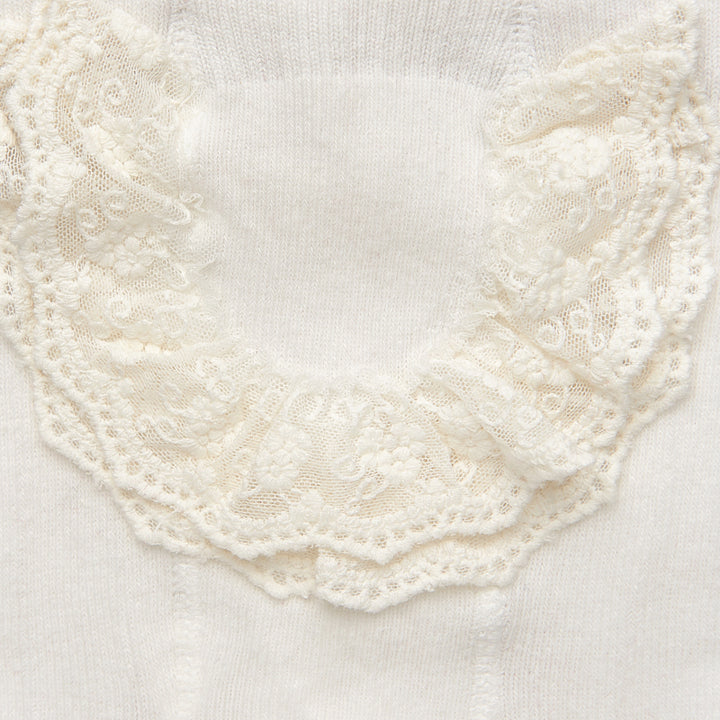 Natural Sweater Knit Ruffled Tights