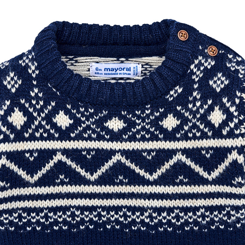 Jacquard Blue Fairisle Sweater