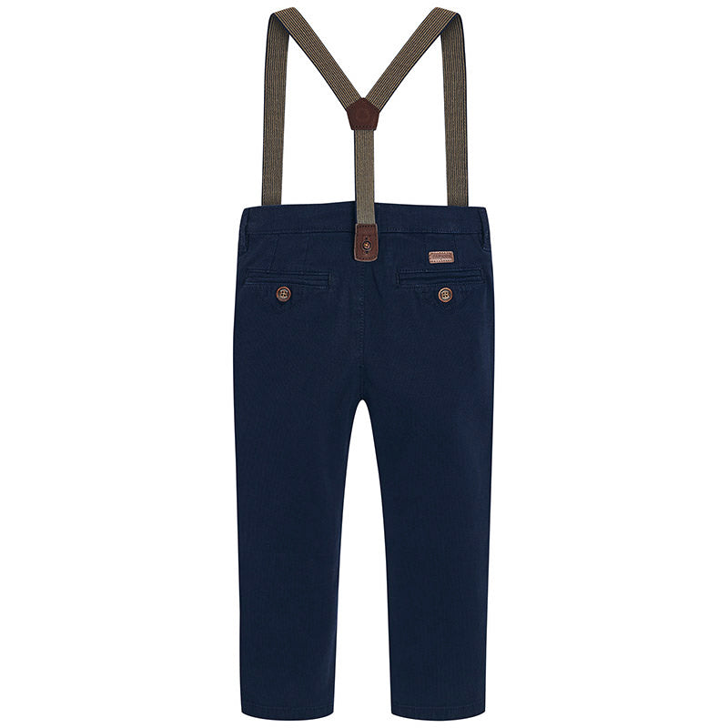 Mayoral Navy Chino Trousers with Suspenders