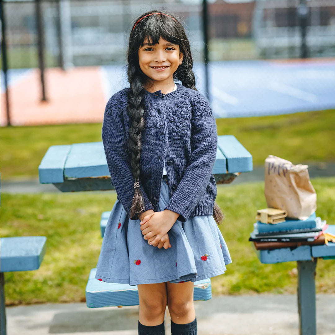 Navy Blue Blossom Sweater