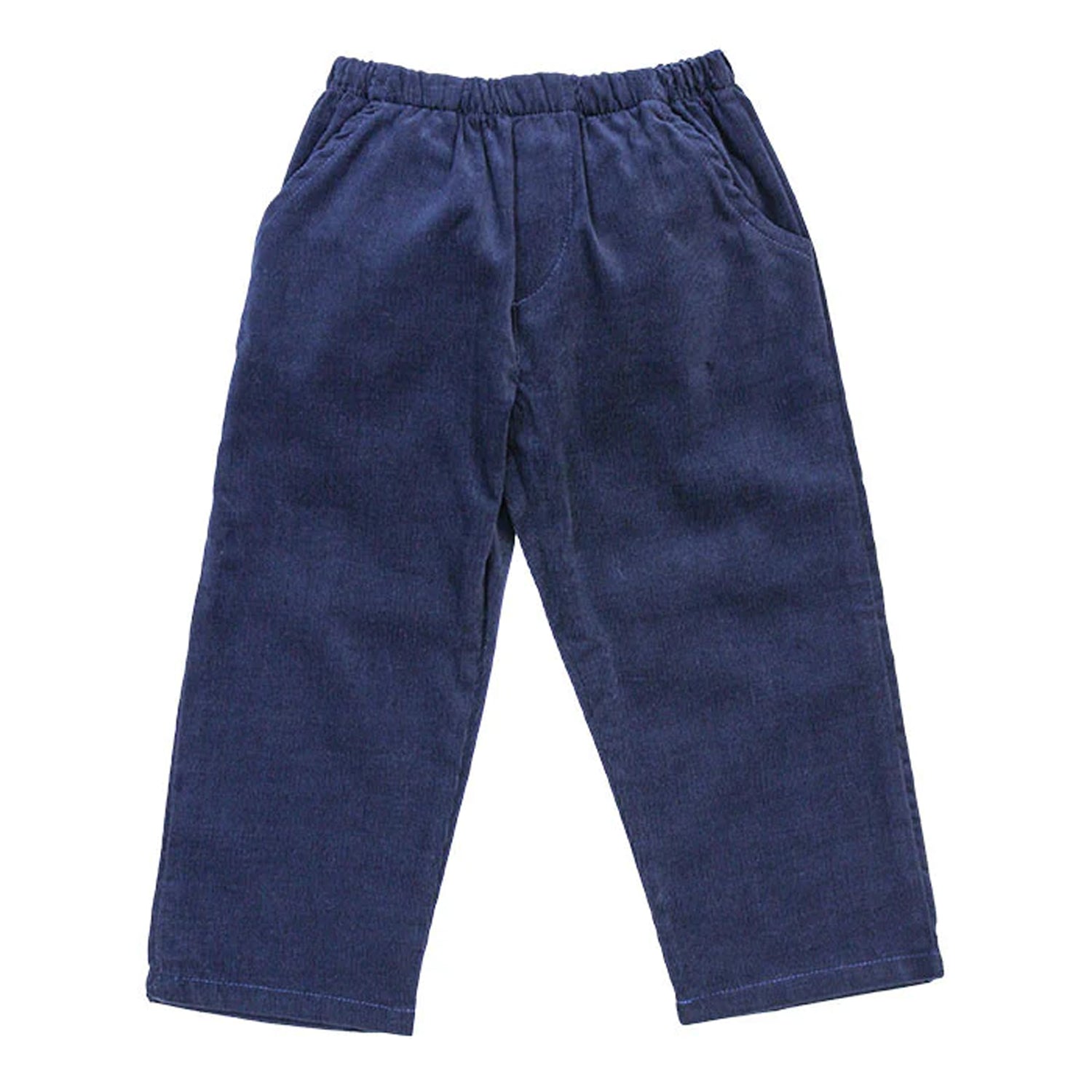 Navy Blue Corduroy Elastic Waist Pant