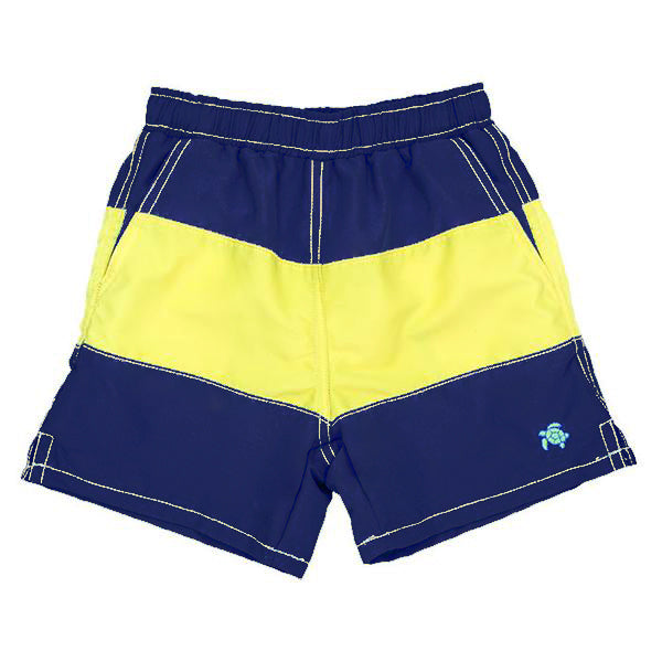 Navy & Yellow Stripe Board Shorts