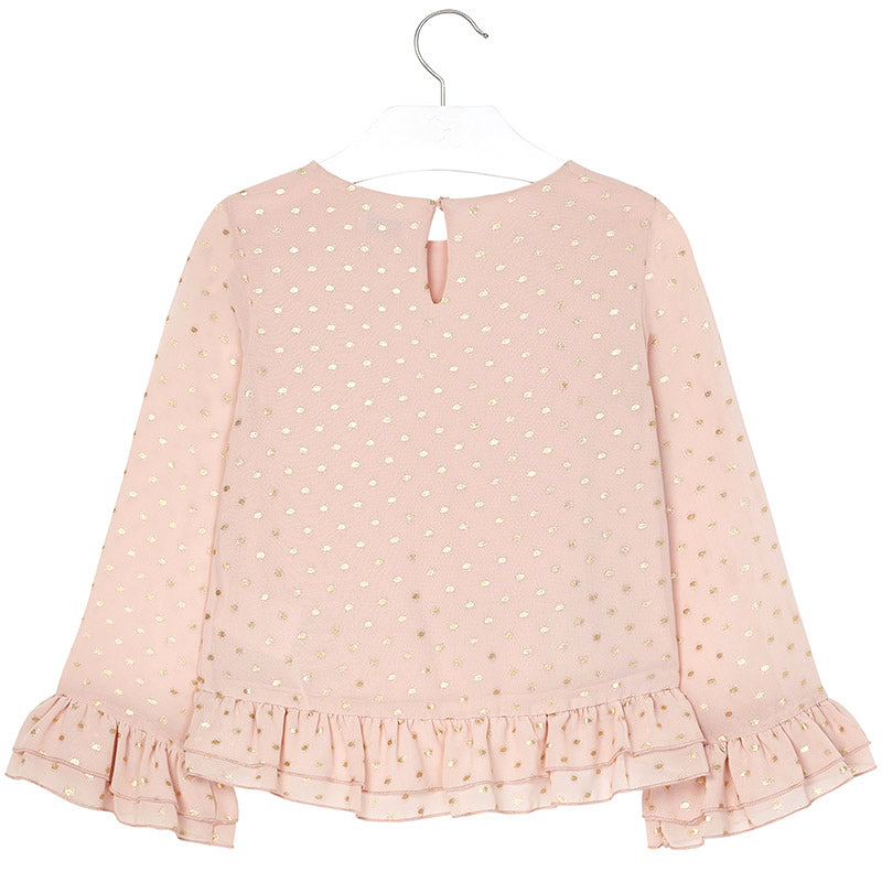 Mayoral Metallic Polka Dot Chiffon Blouse