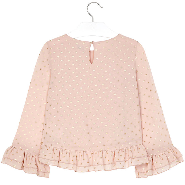 Mayoral Metallic Polka Dot Chiffon Blouse