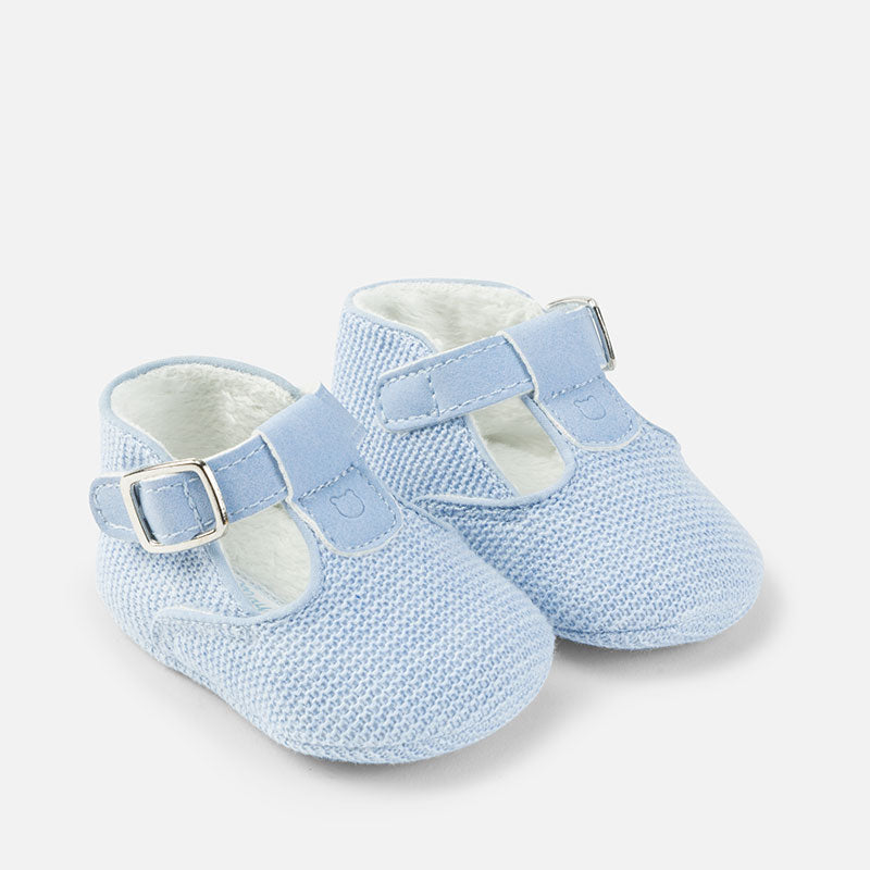 Baby Blue Knitted Pre-Walker Shoes