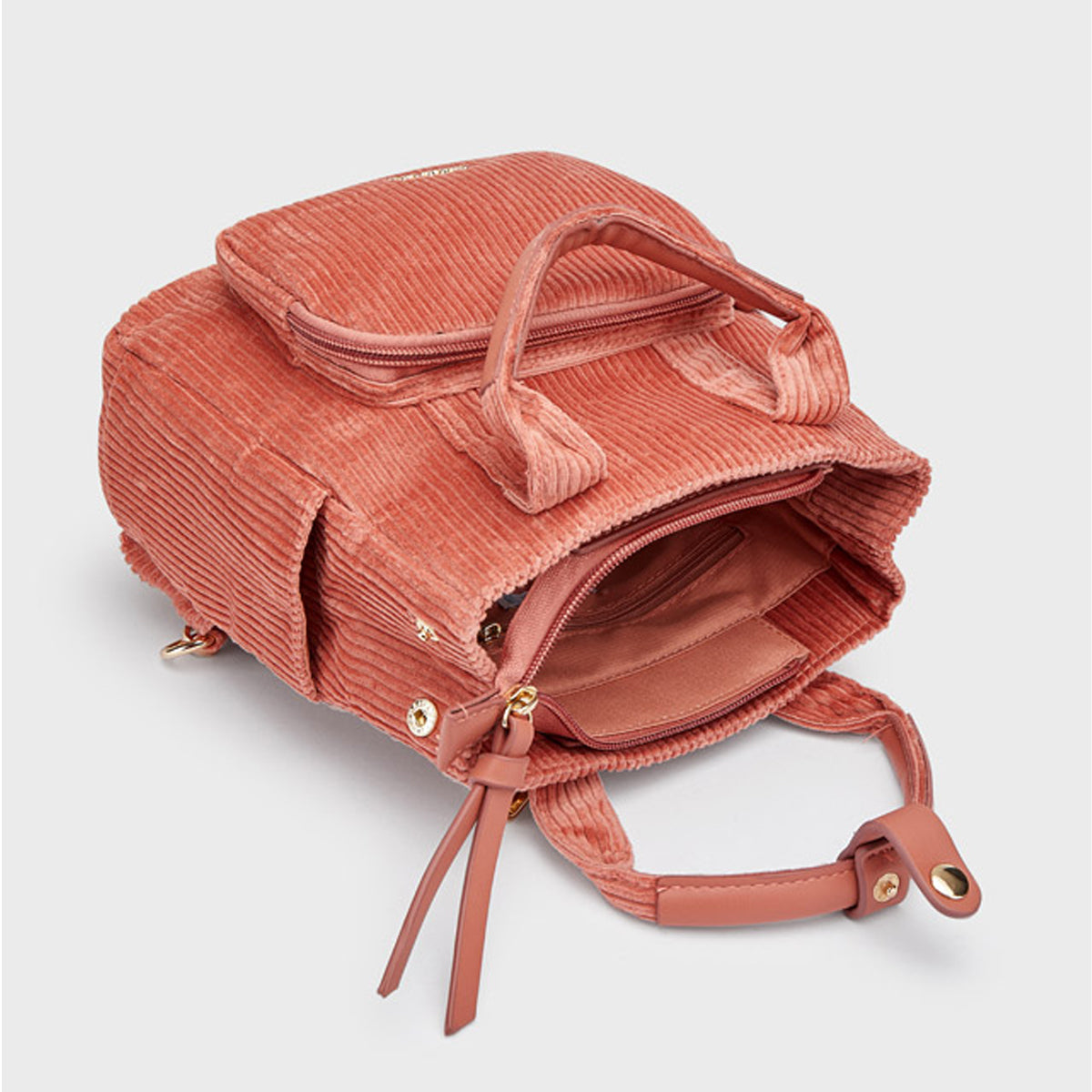 Brick Red Corduroy Backpack