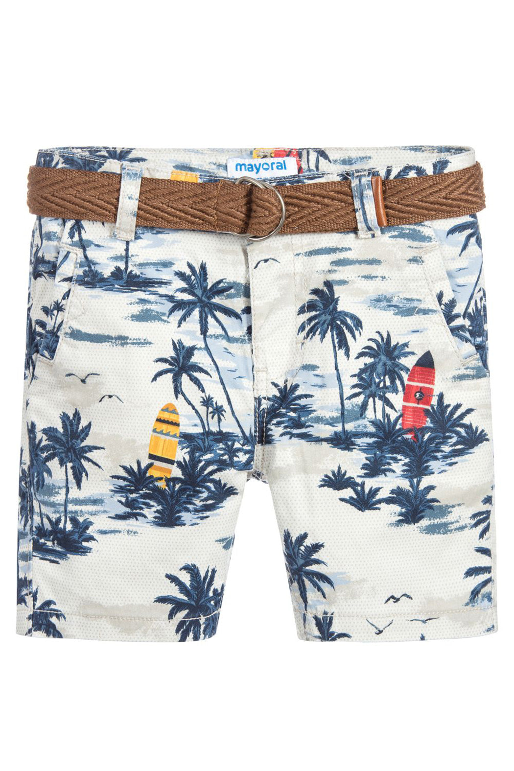 Mayoral - Palm Tree Print Shorts & Belt - kkgivingtree - K&K's