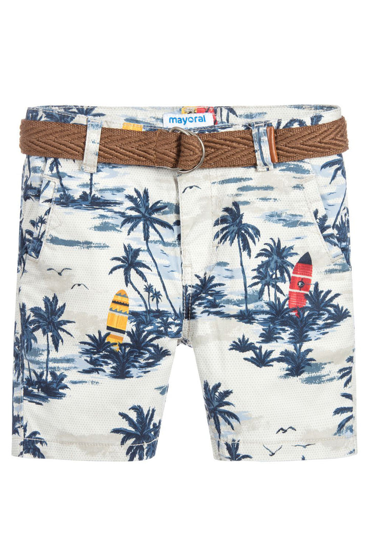 Mayoral - Palm Tree Print Shorts & Belt - kkgivingtree - K&K's
