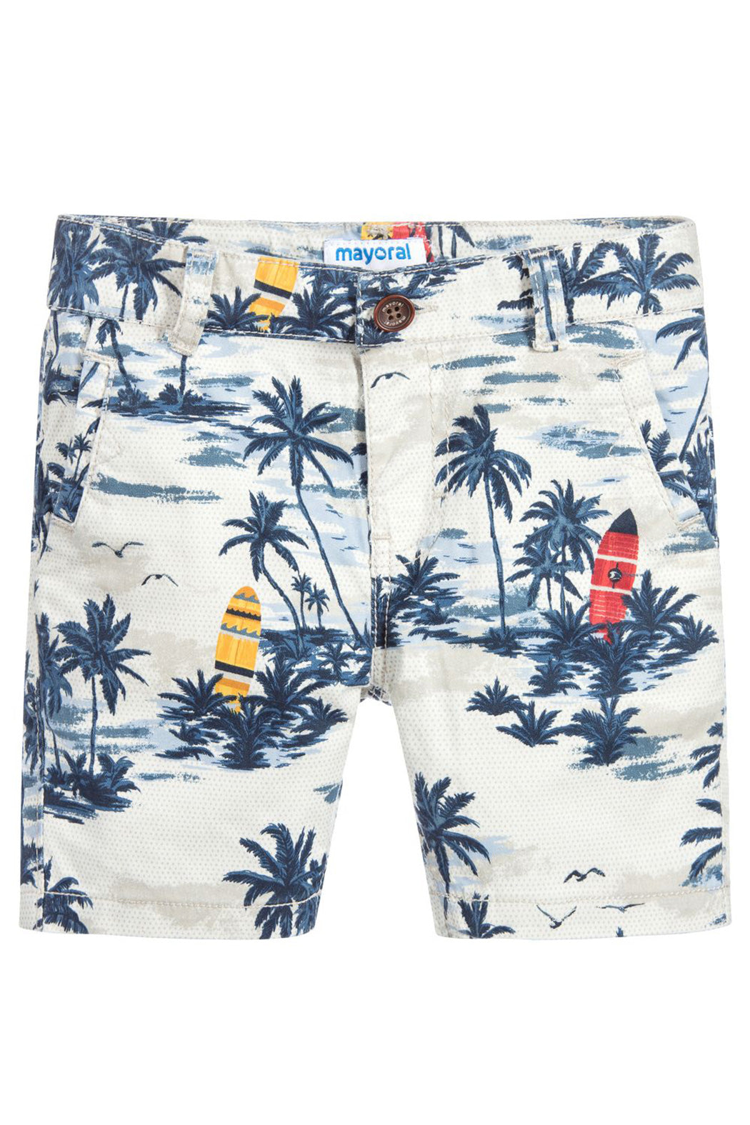 Palm Tree Print Shorts & Belt
