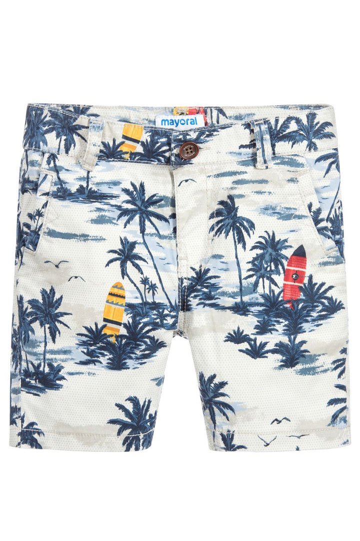 Palm Tree Print Shorts & Belt