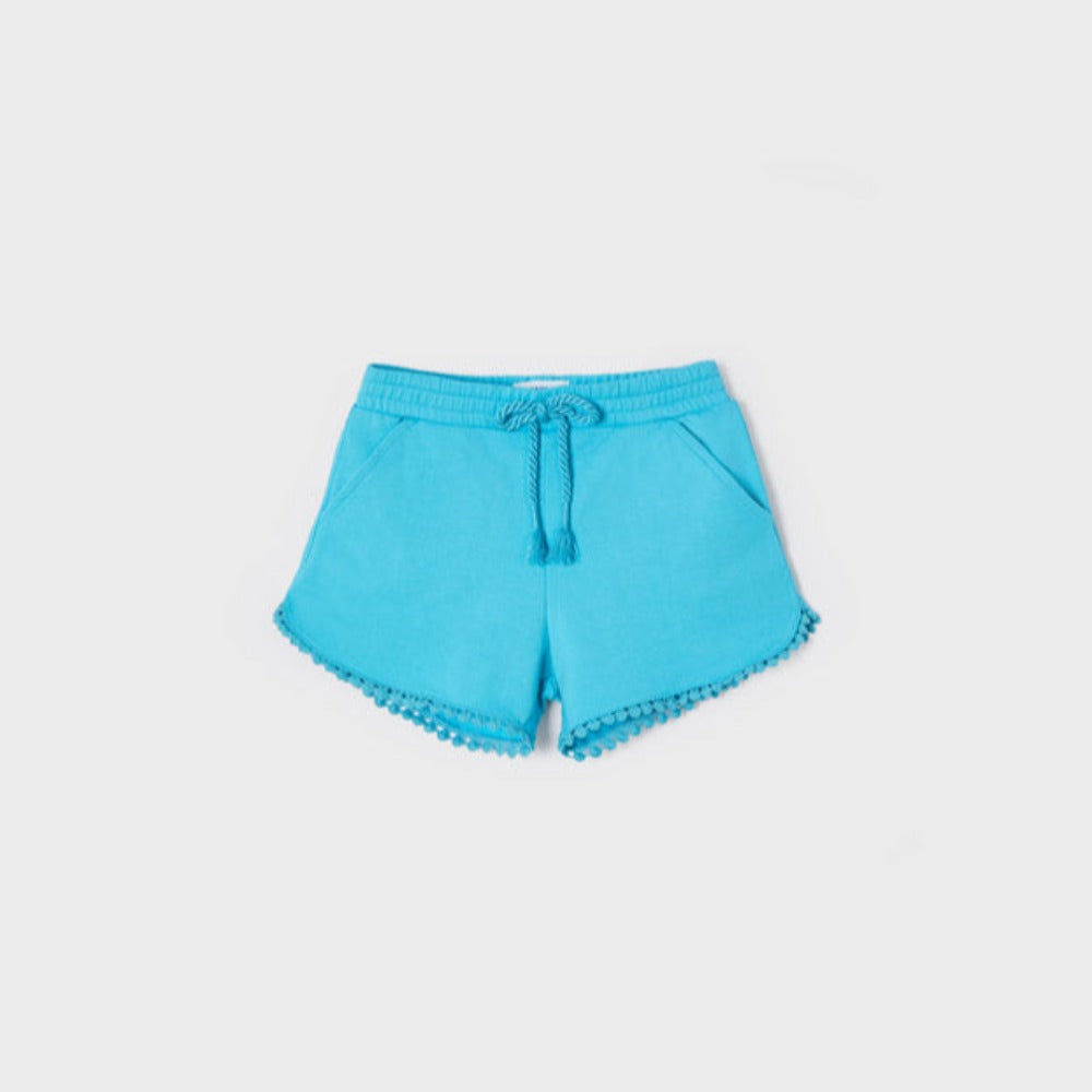Turquoise Chenille Shorts