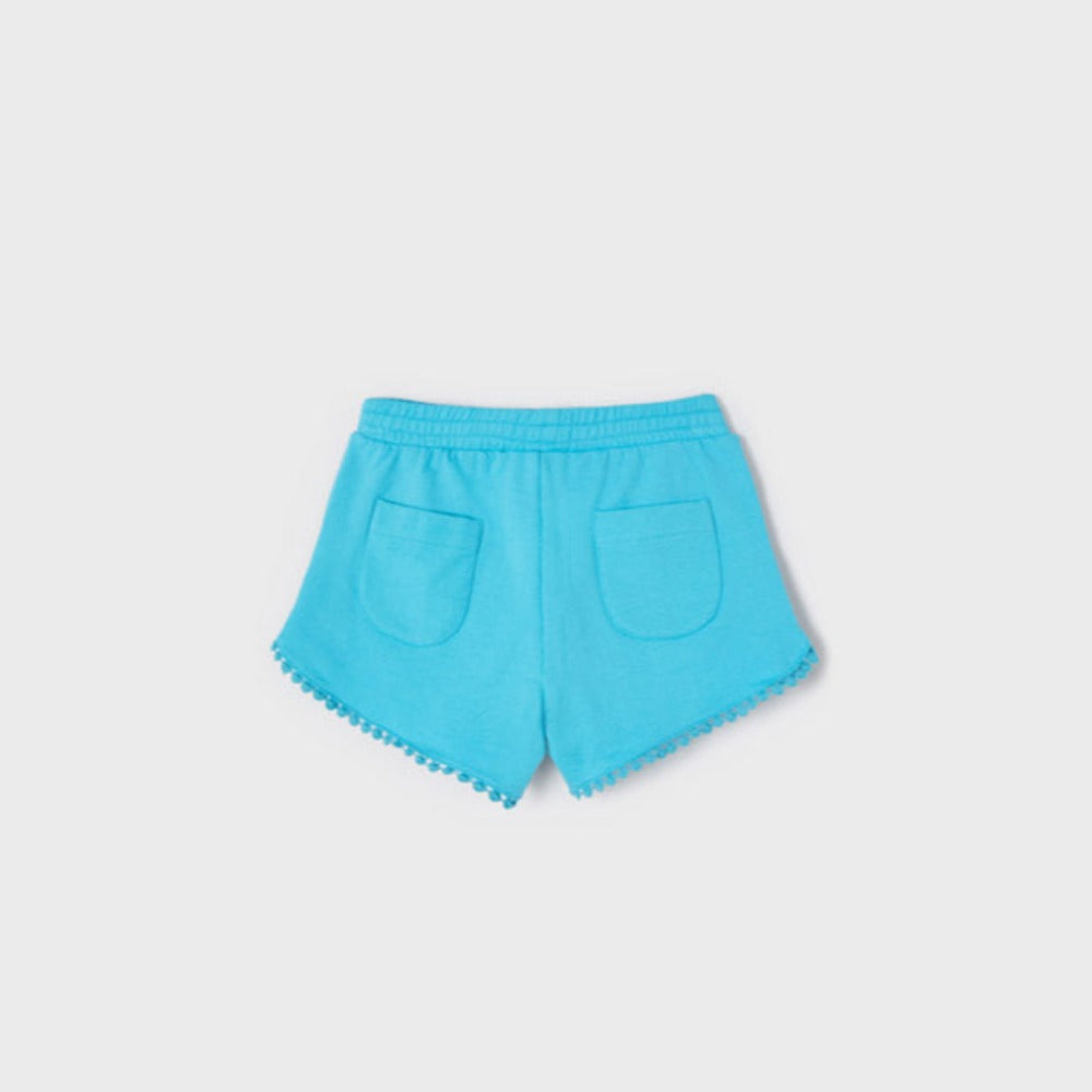 Turquoise Chenille Shorts
