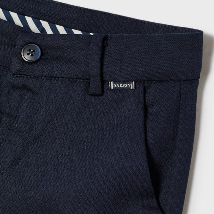 Navy Blue Linen Chino Dress Pant