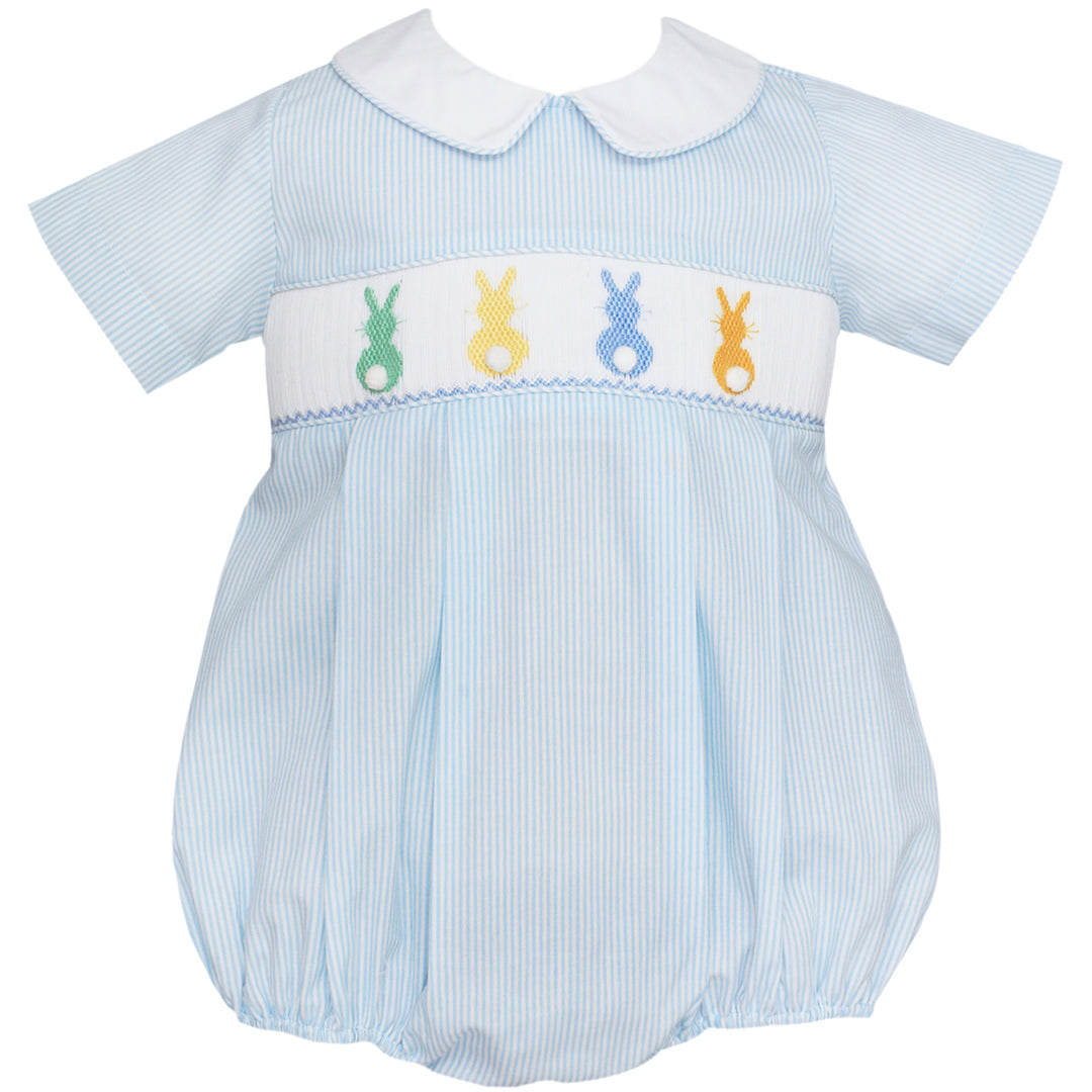 Light Blue Cottontails Smocked Bubble