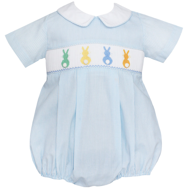 Light Blue Cottontails Smocked Bubble