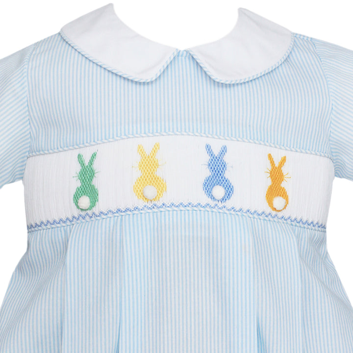 Light Blue Cottontails Smocked Bubble