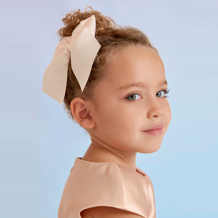 Peach Bow Hair Clip