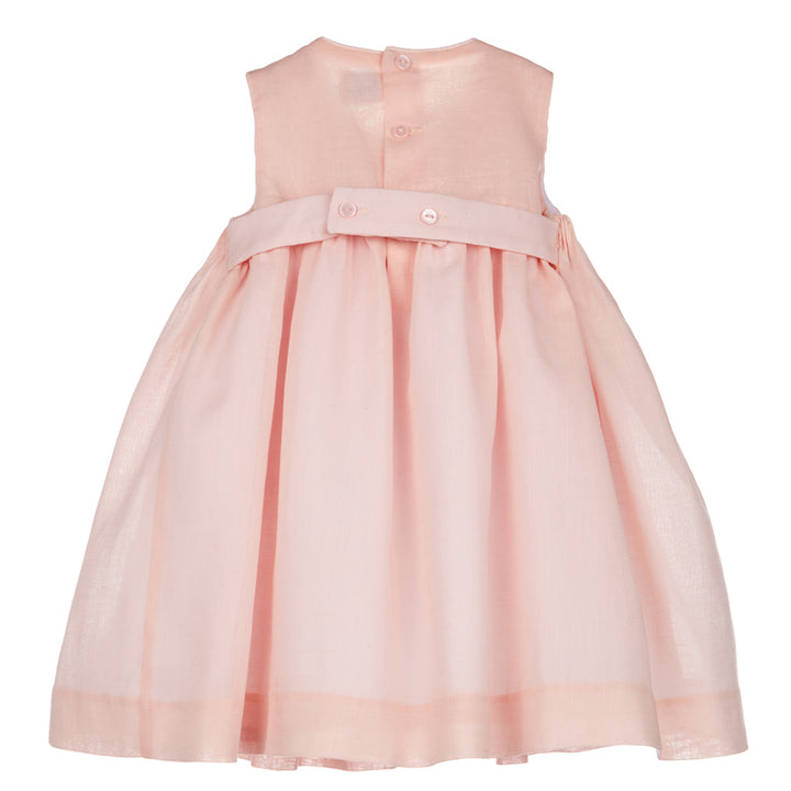 Peach Sleeveless Smocked Dress