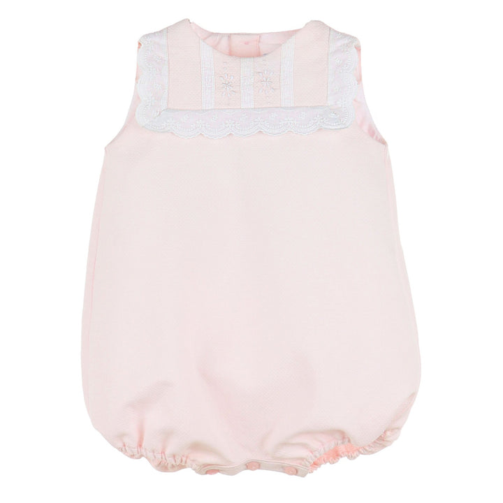 Pink Bib Lace Bubble & Bonnet