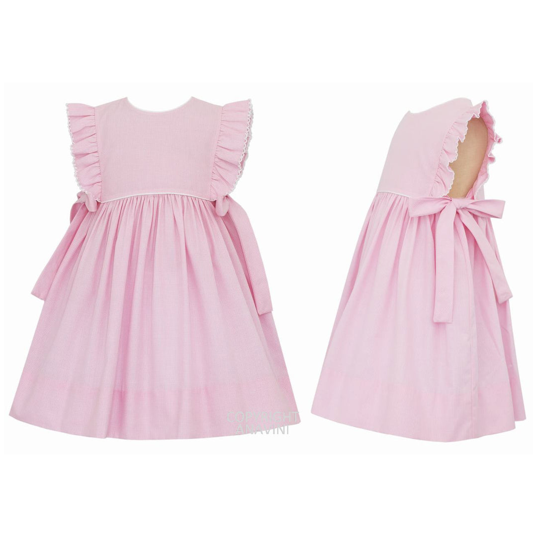Pink Ruffle Sleeve Dress With Bows