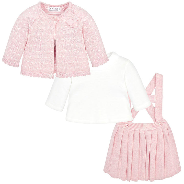 Pink 4 Piece Knitted Skirt Set