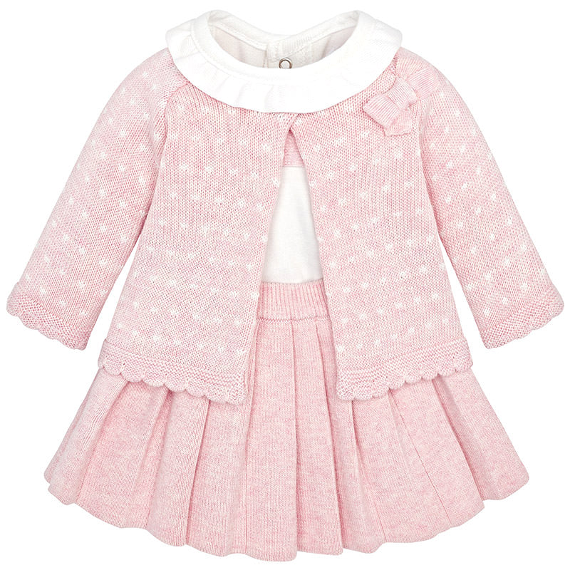 Pink 4 Piece Knitted Skirt Set