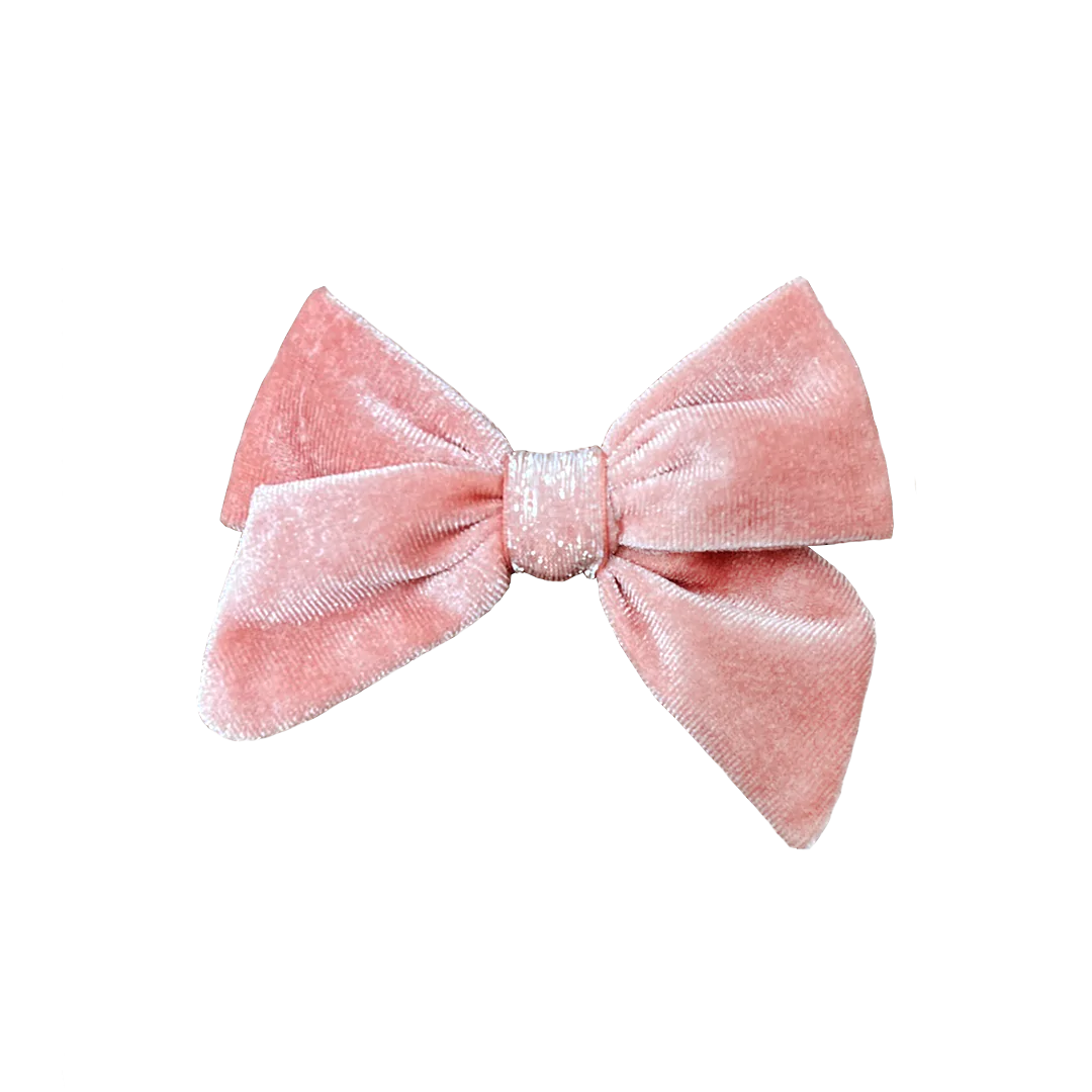 Pink Velour Holiday Bow