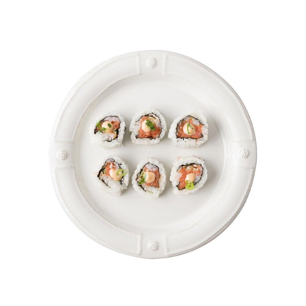 Berry & Thread French Panel Dessert/Salad Plate - Whitewash